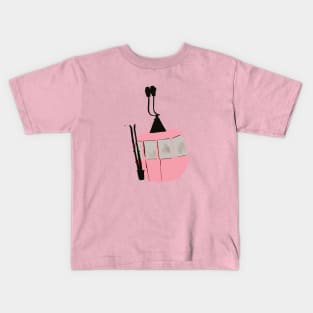 Pink Retro Ski Lift Gondola Kids T-Shirt